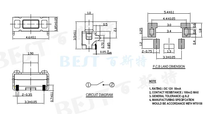 輕觸開關TS-1111C