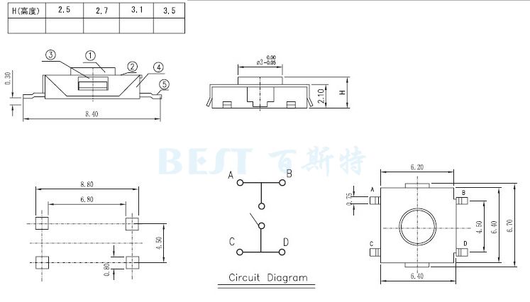 輕觸開關TS-1157B